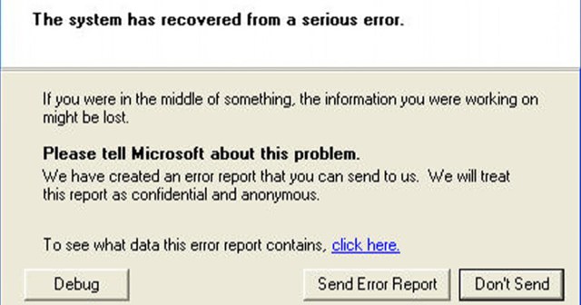 Quiz: Would You Like To Send a Crash Report You Little Bitch?