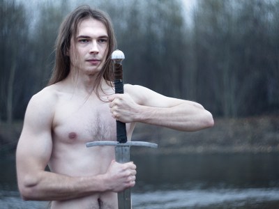 metalhead, sword, camping