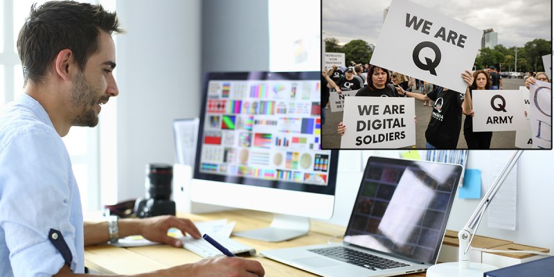 Qanon, conspiracy, graphic designer