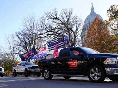 truck, flag, racist