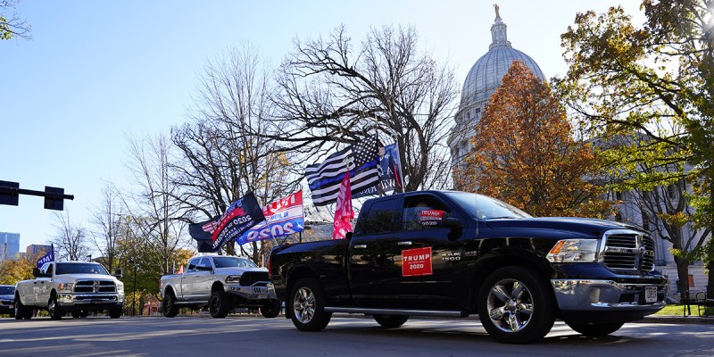 truck, flag, racist