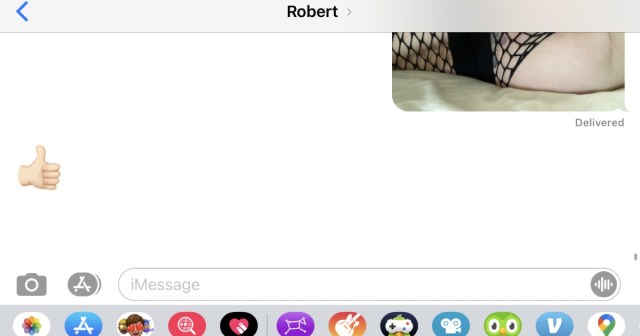 Nude Picture Responded to With Thumbs Up Emoji