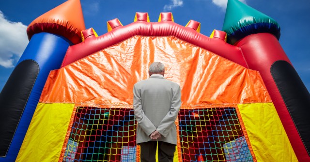 Aww: When This 87-Year-Old Man Couldn’t Afford Insulin, His Community Banded Together to Rent Him a Bouncy House and Then Bounced in It While He Kind of Just Watched
