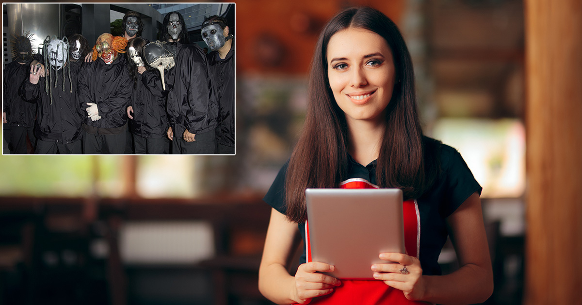 applebee's, slipknot, seated