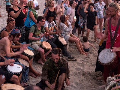 drum circle, ruined, participant