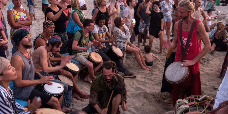 drum circle, ruined, participant