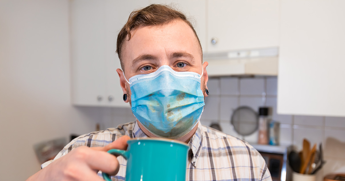 mask, napkin, man