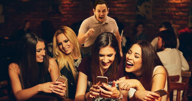 Guy At Bar Knocks Over Three Tables Rushing to Interrupt Woman Talking About Whiskey