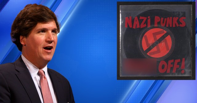 Tucker Carlson Cites “Nazi Punks Fuck Off” as Early Example of Cancel Culture