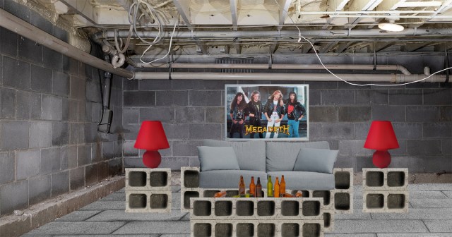 Metal Guy Only Four Cinder Blocks Away From Completing Living Room Set