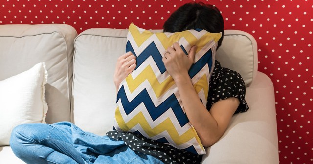 Mom Screams Into Decorative Throw Pillow