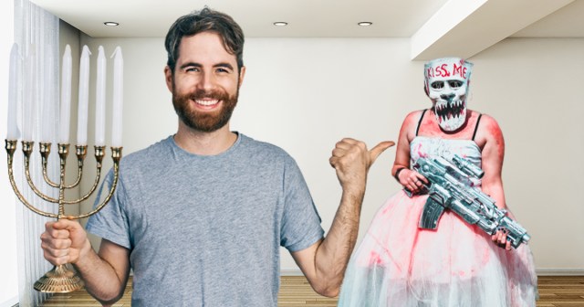 This Couple Spends the Holidays Together Even Though He Celebrates Hanukkah and She Celebrates the Purge