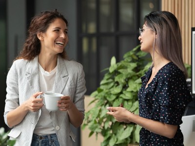 coworkers, catching up, seconds