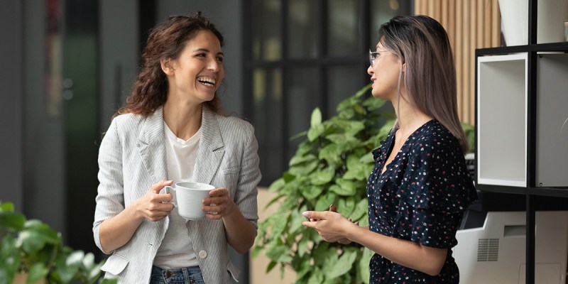 coworkers, catching up, seconds