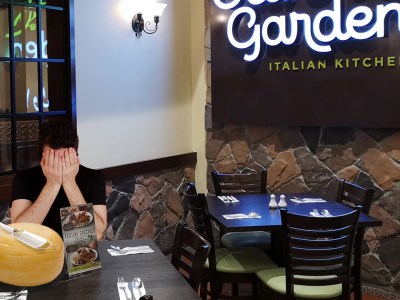 olive garden, cheese grater, depressed