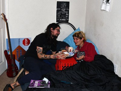 mattress, floor, breakfast