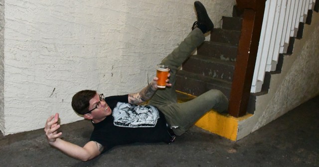 Man Falls Down Five Flights Of Stairs Without Spilling Beer