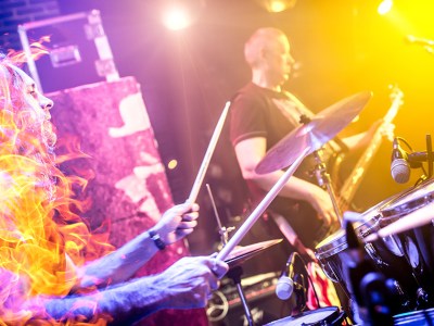 drummer, flames ,show