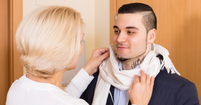 Mom Really Trying To Feel Honored By Giant Neck Tattoo