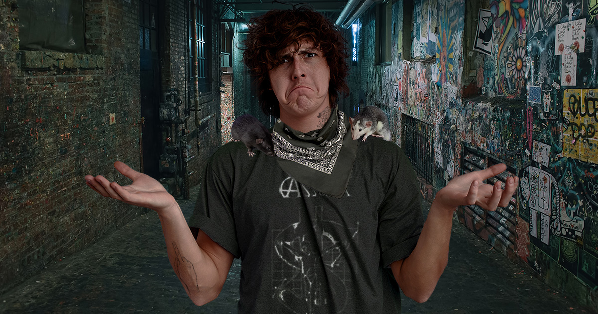 shoulder, rat, punk