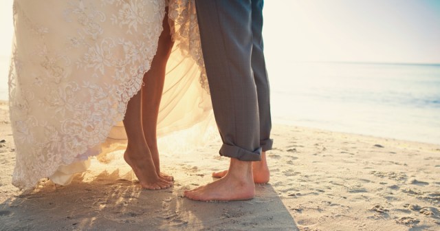 Shit: The Bride and Groom Are Barefoot for Some Reason