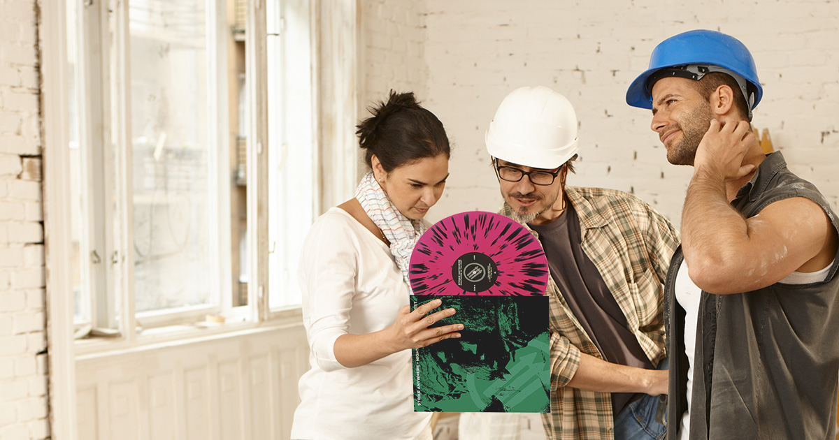 record, tile, splatter