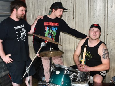 drummer, bassist, farm