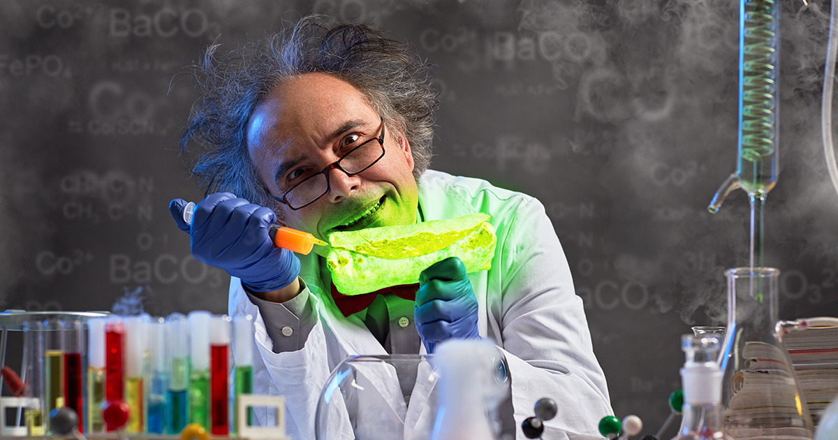 taco bell, 8 layer, scientist