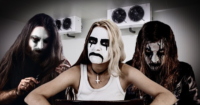 Black Metal Band Photo Clearly Taken Inside Walk-In Cooler