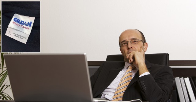 Sadistic Gildan Executive Adds Third Extra Scratchy Tag to T-Shirts