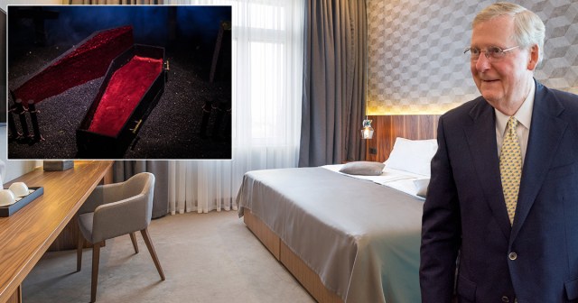 Mitch McConnell Spends Week In Hotel While Coffin Is Reupholstered