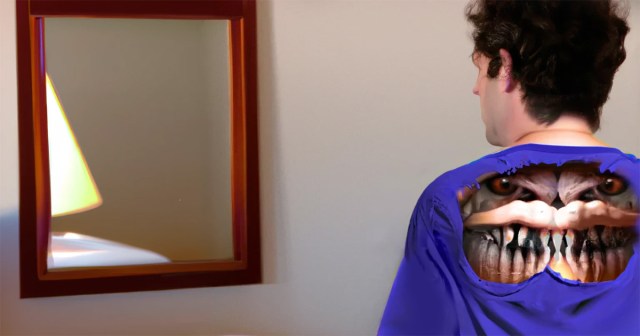 Man Figures He Should Get Twisted, Demonic Face Growing Out of His Back Looked At