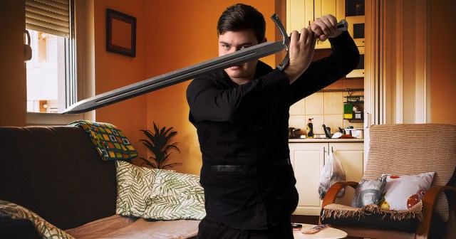 Roommate Unboxing Realistic Replica of Valyrian Steel Sword Announces He’s Going to be Late on Rent This Month