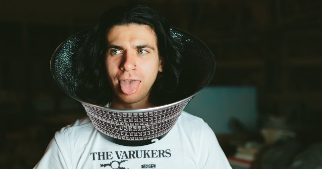 Parents Force Punk to Wear Studded Cone to Keep From Licking Off Flea Treatment