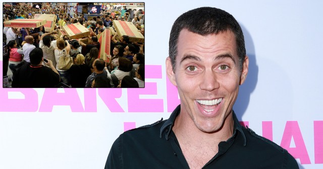 Steve-O Trying to Figure out How to Get Black Friday Mob to Trample His Balls