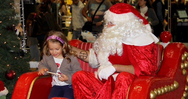 Christmas Miracle! Mall Santa With Visible Pantera Tattoo Holds Off Day-Drinking Until Noon