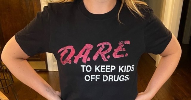 Watch Out! This Rebel Wears a D.A.R.E. Shirt Even Though She Does Drugs