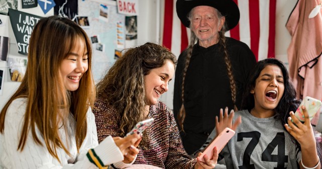 Willie Nelson Crashes Girls Sleepover to Get Hair Rebraided and Check Out Snack Situation
