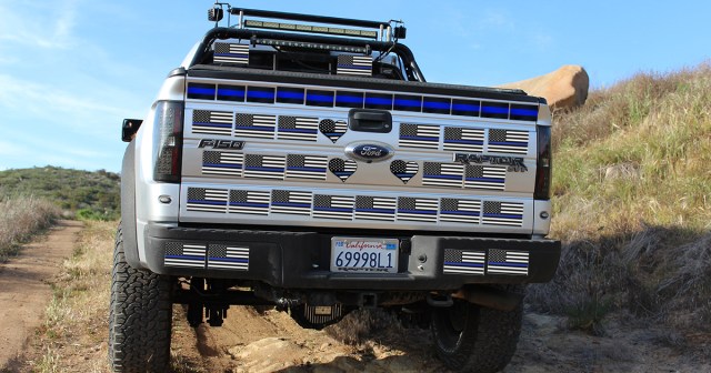 Anti-Government Conservative Adds 75th Thin Blue Line Sticker to Truck