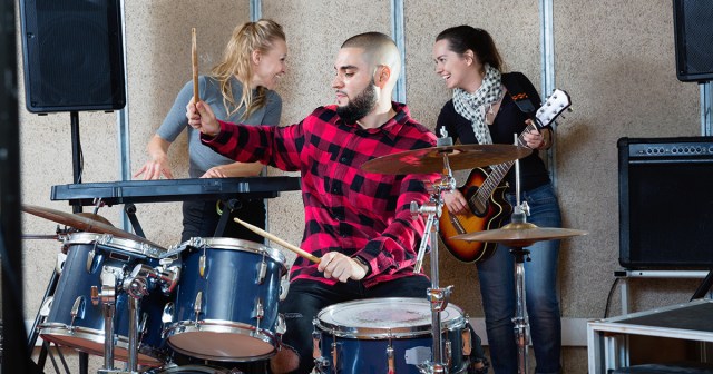 Rest of Band Rudely Holds Conversation While Drummer Trying to Practice Fills