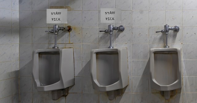 Record Store Bathroom Has “Staff Picks” Written Next to Certain Urinals