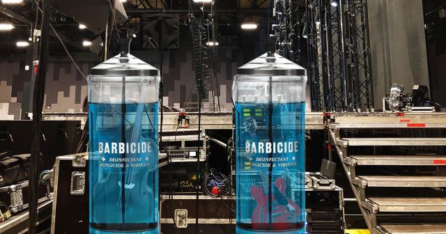 Rockabilly Band Dips Instruments in Barbicide After Set