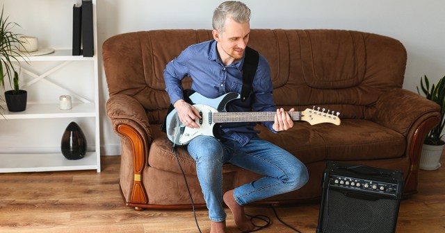 Entire Family On Edge After Dad Brings Guitar, Amp Out of Storage
