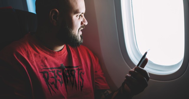 Punk in Airplane Spots Smokable Cigarette Butt 33,000 Feet Below