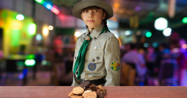 Punk Girl Scout Selling Loose Cookies at Show