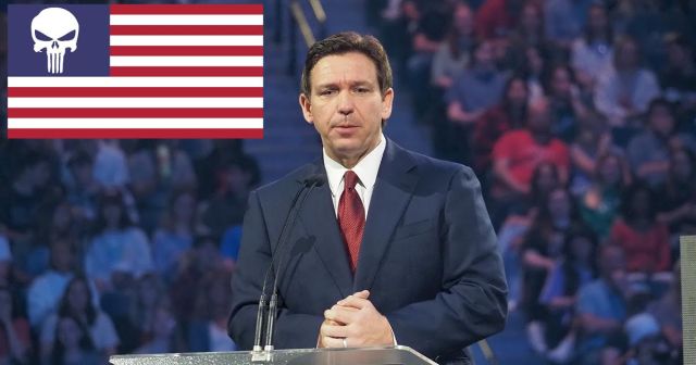 DeSantis Promises to Change Fifty Stars Section of American Flag to Punisher Logo if Elected