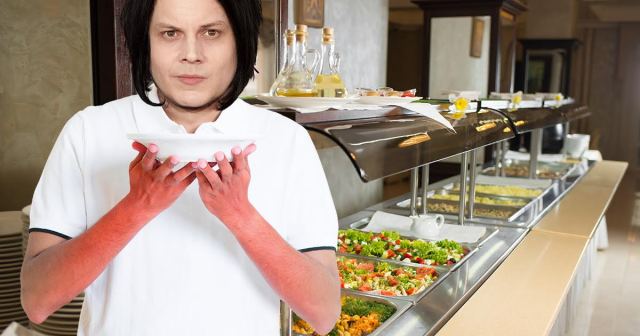 Jack White Severely Sunburned by Buffet Heat Lamp