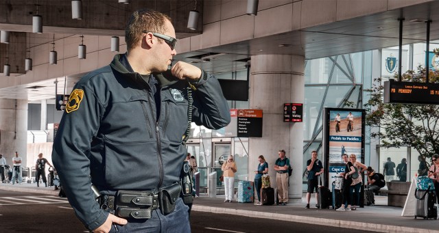 Retired Frontman Finds New Career As Cop Who Yells at People Dropping Off Family at Airport