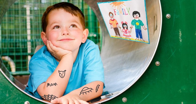 Punk Kid Sets up Sharpie Tattoo Shop in Playground Tunnel
