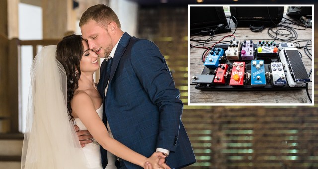 Groom Spends First Dance Gazing Longingly at Wedding Band’s Pedal Board